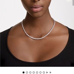 Elegant Silver Tennis Necklace
